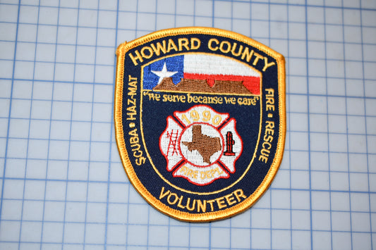 a patch that says howard county fire department volunteer