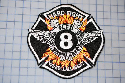 a patch with the number eight on it