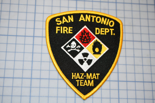 a patch that says san antonio fire dept haz - mat team