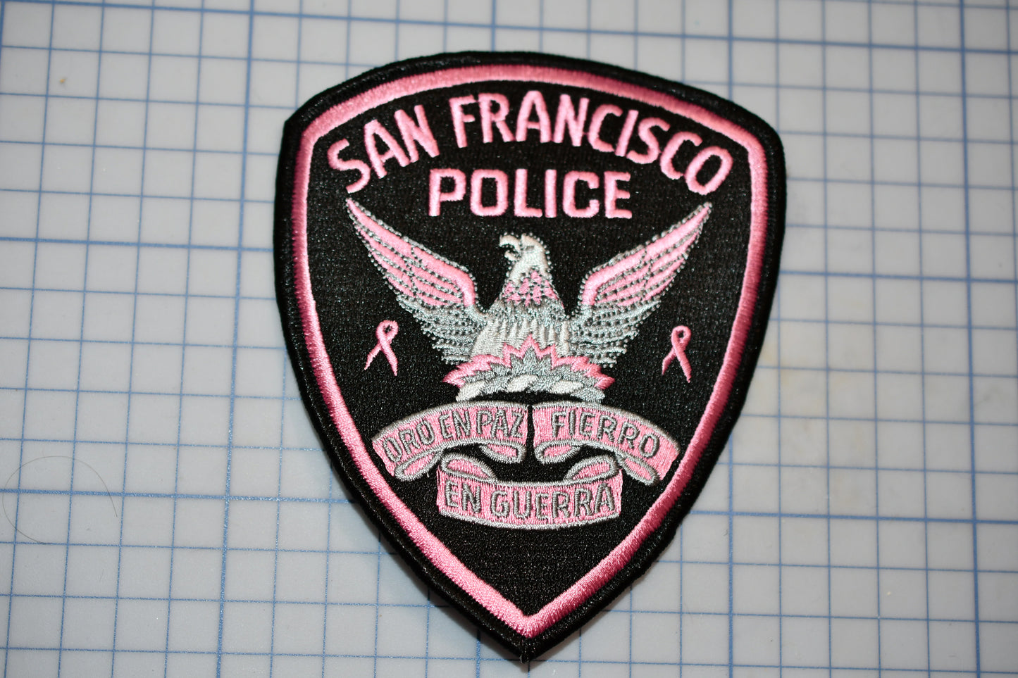 a san francisco police patch on a piece of paper