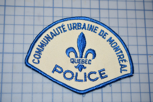 a police patch on a cutting board