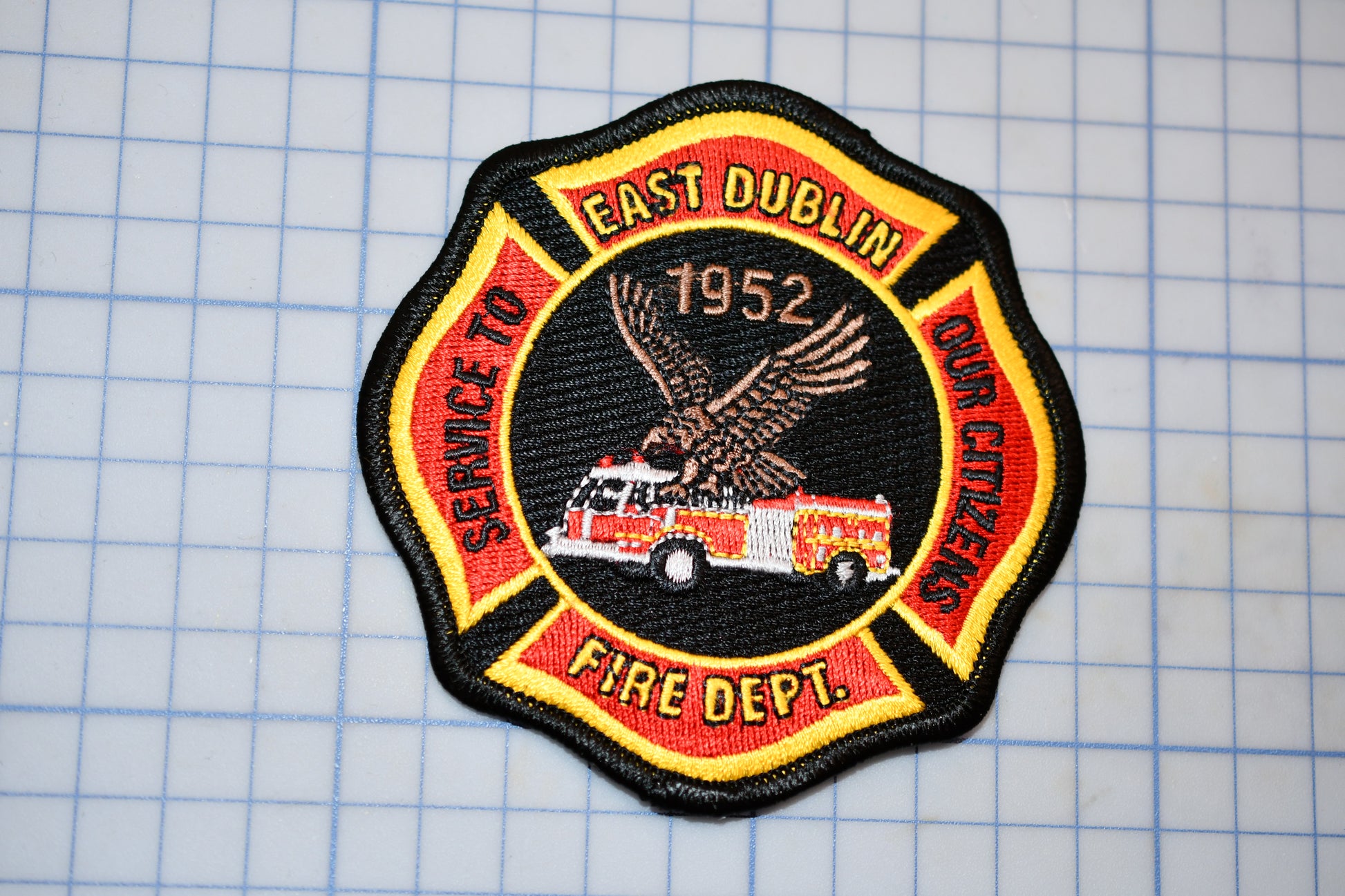 a patch with a fire department logo on it