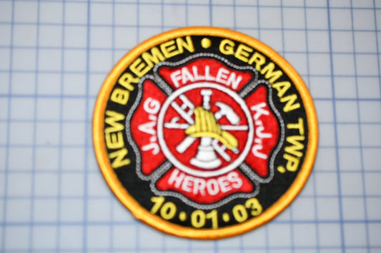 a patch with a fireman's emblem on it