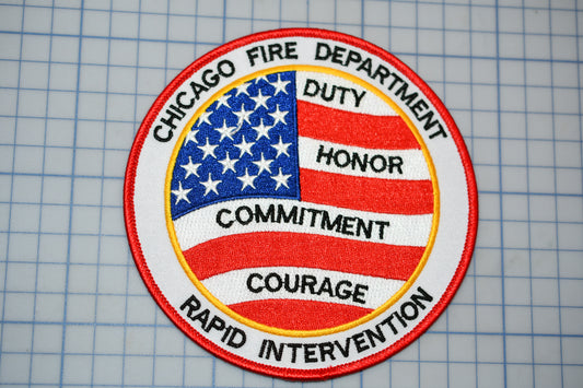 a chicago fire department patch on a piece of paper