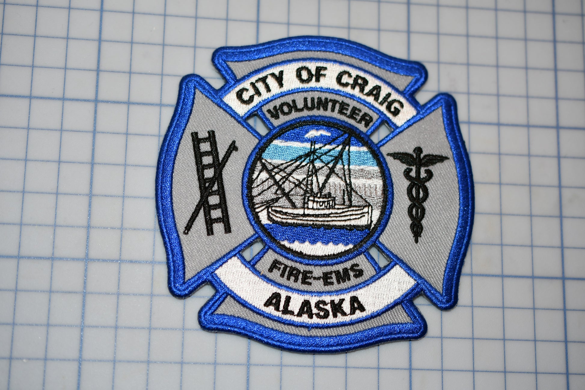 a patch with a fire department logo on it