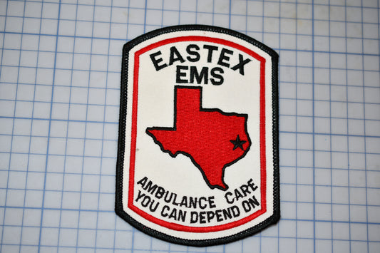 a patch that says east texas ems ambulance care you can spend on