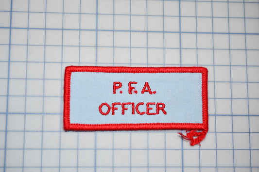 a patch that says pea officer on it