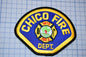 a chicago fire department patch on a cutting board