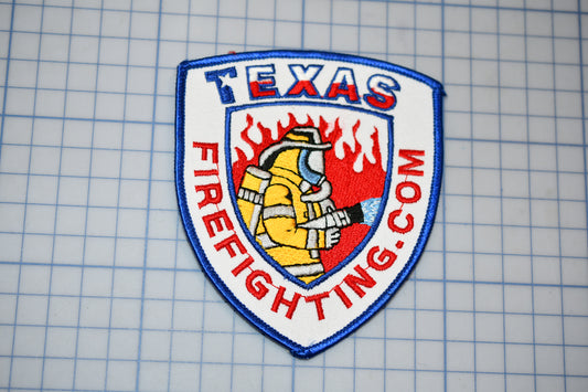 a patch with a fire fighter on it