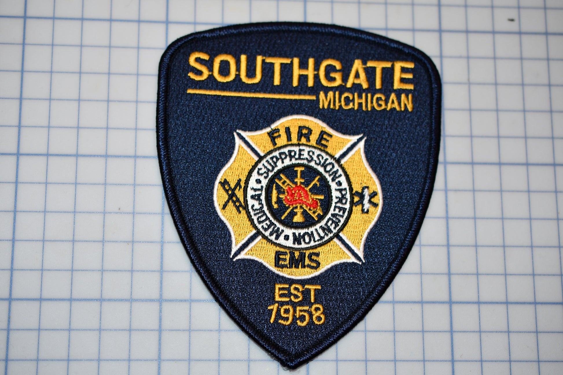 a patch with a fire department logo on it