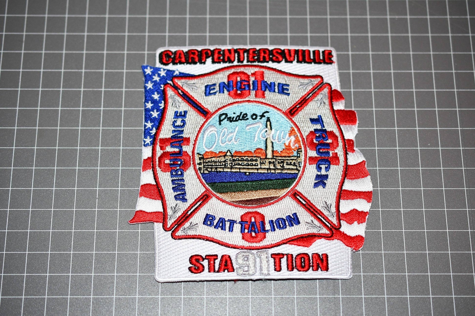 Carpentersville Illinois Fire Department Station 91 Patch (B8)