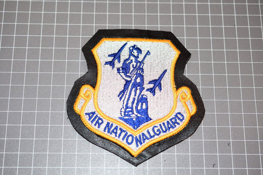 USAF Air National Guard Patch - Embroidered On Leather (Hook & Loop) ( US-MIL )