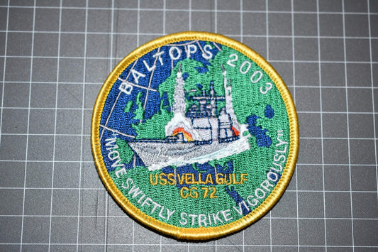 USN USS Vella Gulf BALTOPS 2003 &quot;Move Swiftly Strike Vigorously&quot; Patch (B10-044)