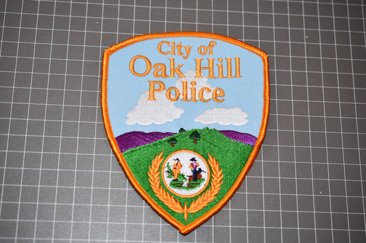 City Of Oak Hill West Virginia Police Patch (Yellow Border) (B20)