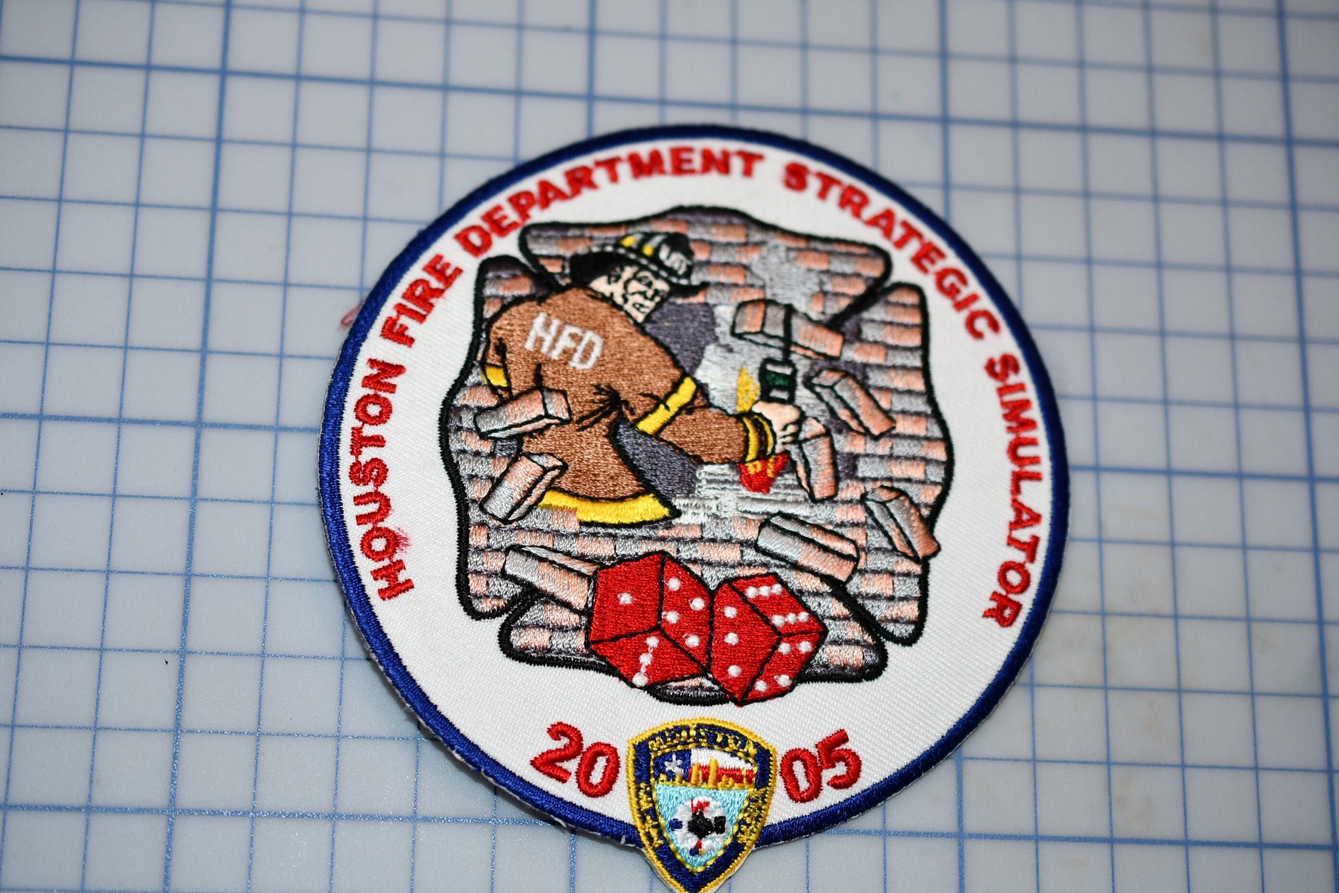 a patch with a picture of a man on it