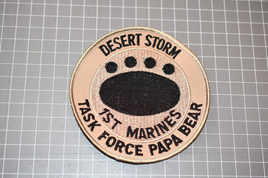 USMC 1st Marines Desert Storm Task Force Papa Bear Patch (B10A-123)