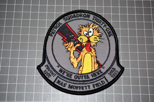 USN Patrol Squadron Thirty-One NAS Moffett Field &quot;We&#39;re Outta Here&quot; Patch (B10-102)